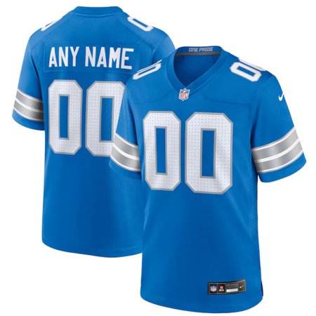 Mens Detroit Lions Nike Road Game Custom Blue Jersey